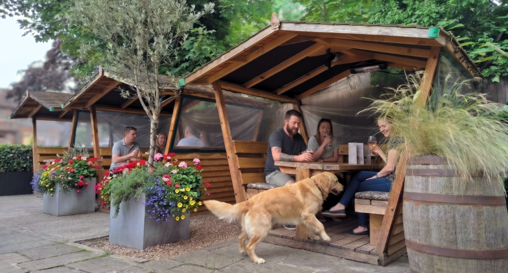 The decking, the paddock and seven heated pods