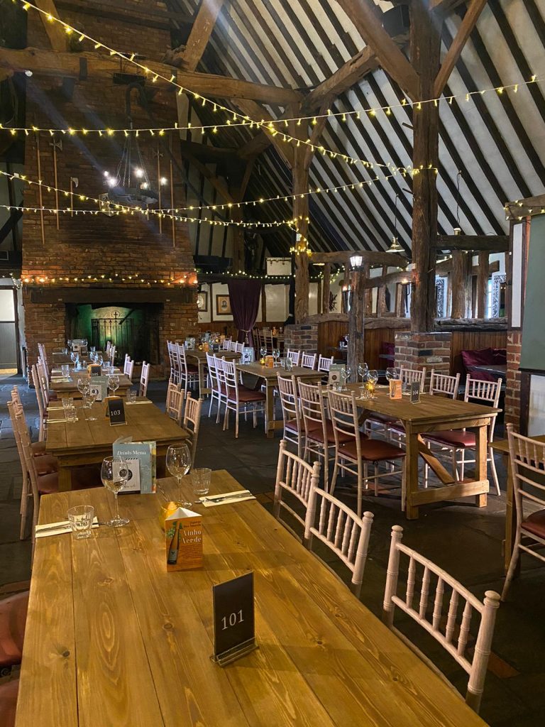 The setting: 16th-century timbers and Armada beams