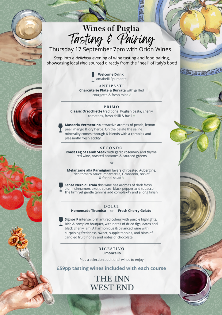 Experience an evening with the heritage, atmosphere & flavours of Puglia